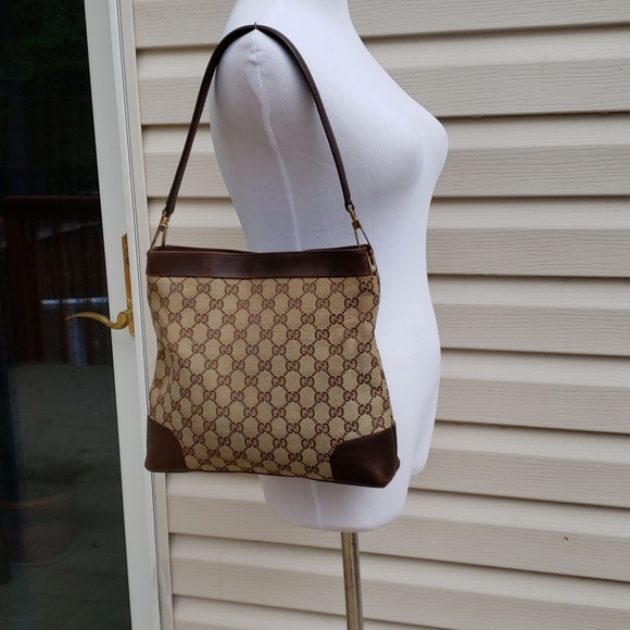 Gucci GG Web Monogram Canvas Shoulder Bag - Picture 12 of 12